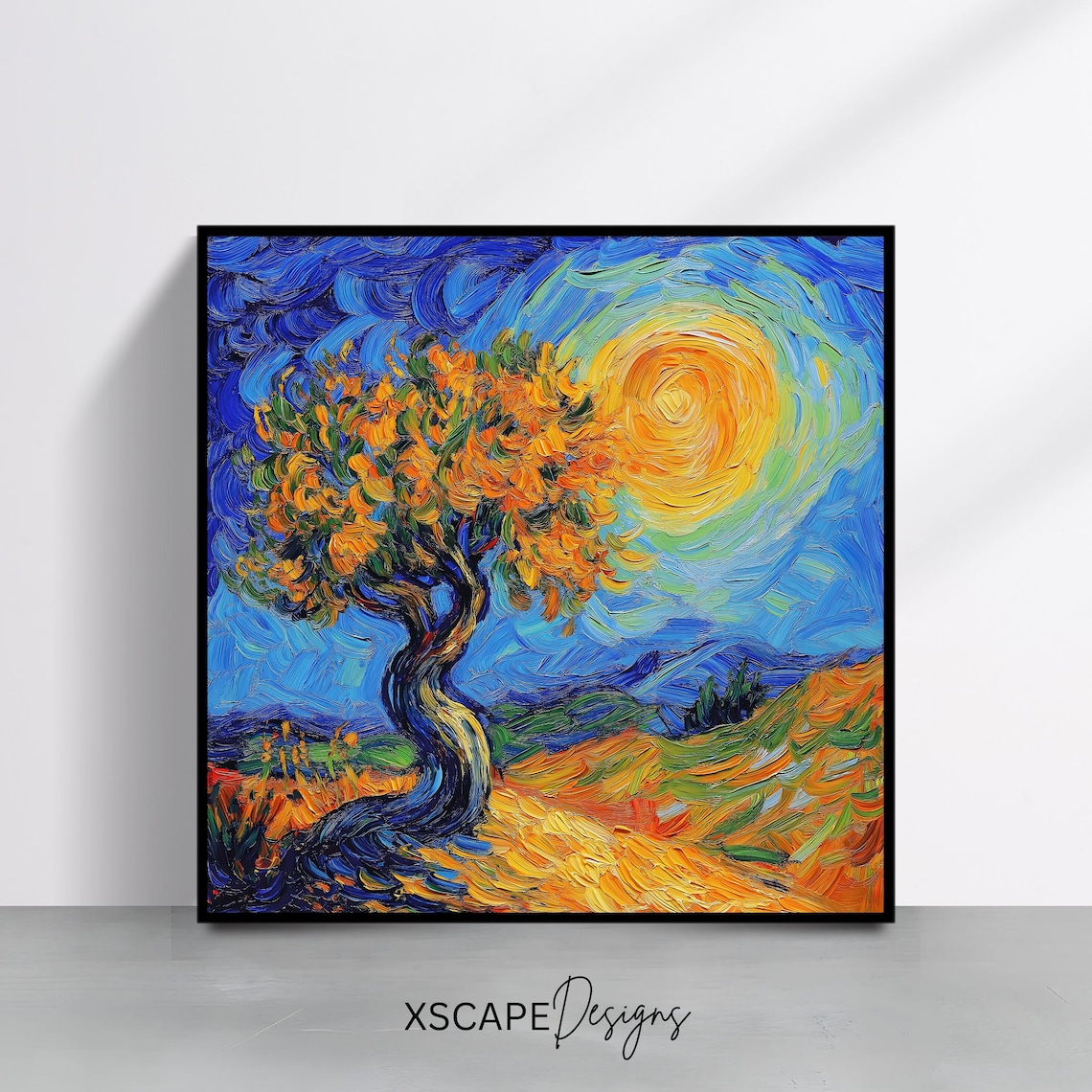Vibrant Tree Art Print, Modern Nature Landscape