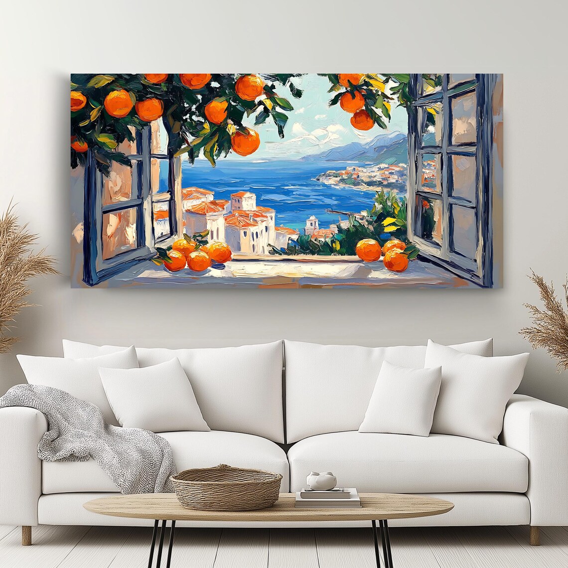 Mediterranean Window Art Print, Coastal View - Image 2