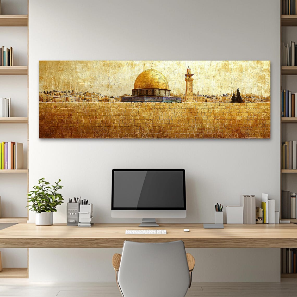 Dome Of The Rock Jerusalem Golden Old City Panoramic Travel Poster - Image 2