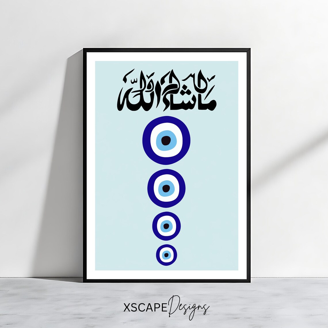Lebanese Evil Eye Mashallah Calligraphy Art Print