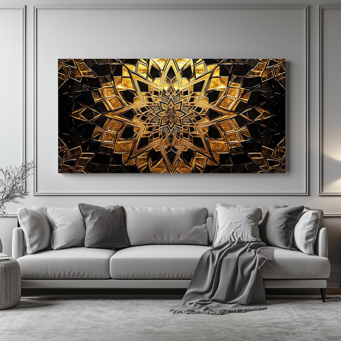 Islamic Geometric Wall Art, Gold Mandala - Image 4