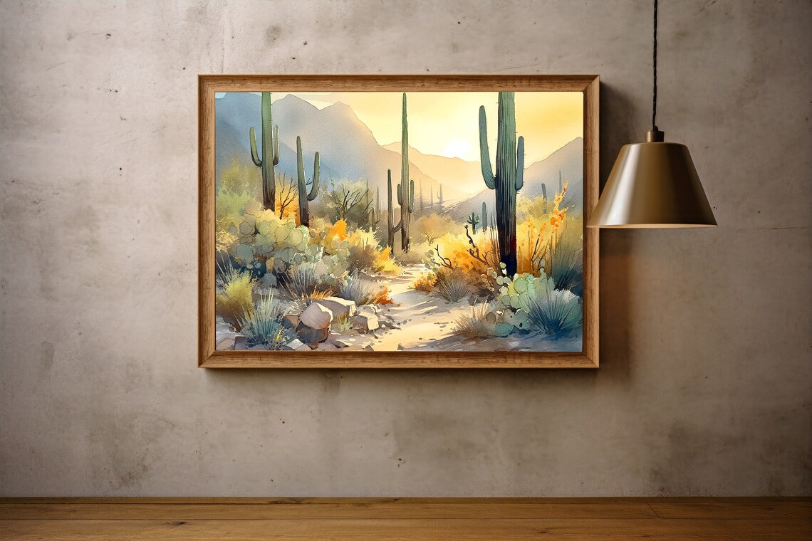 Saguaro National Park Watercolor Travel Poster - Image 2