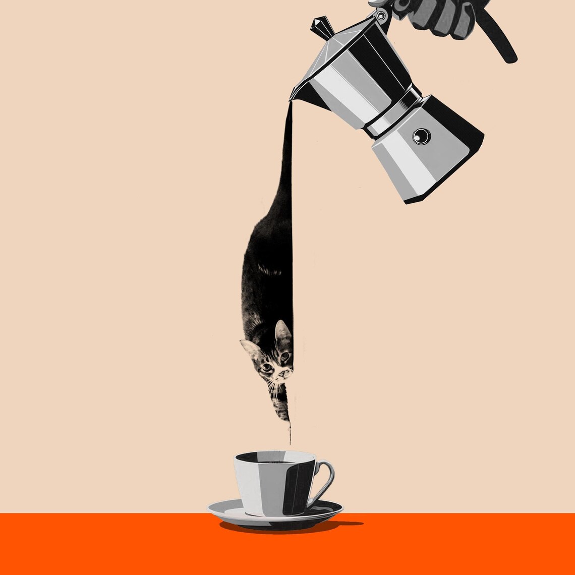 Funny Clever Cat and Coffee Poster, Kitchen Wall Art - Image 3