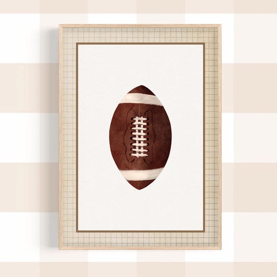 Vintage Football Wall Art Boys Room Nursery Prints Eclectic Sports Gallery Decor Playroom Baby Print