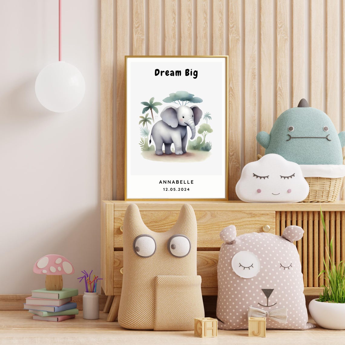 Personalizable Elephant Safari Nursery Gift - Image 2