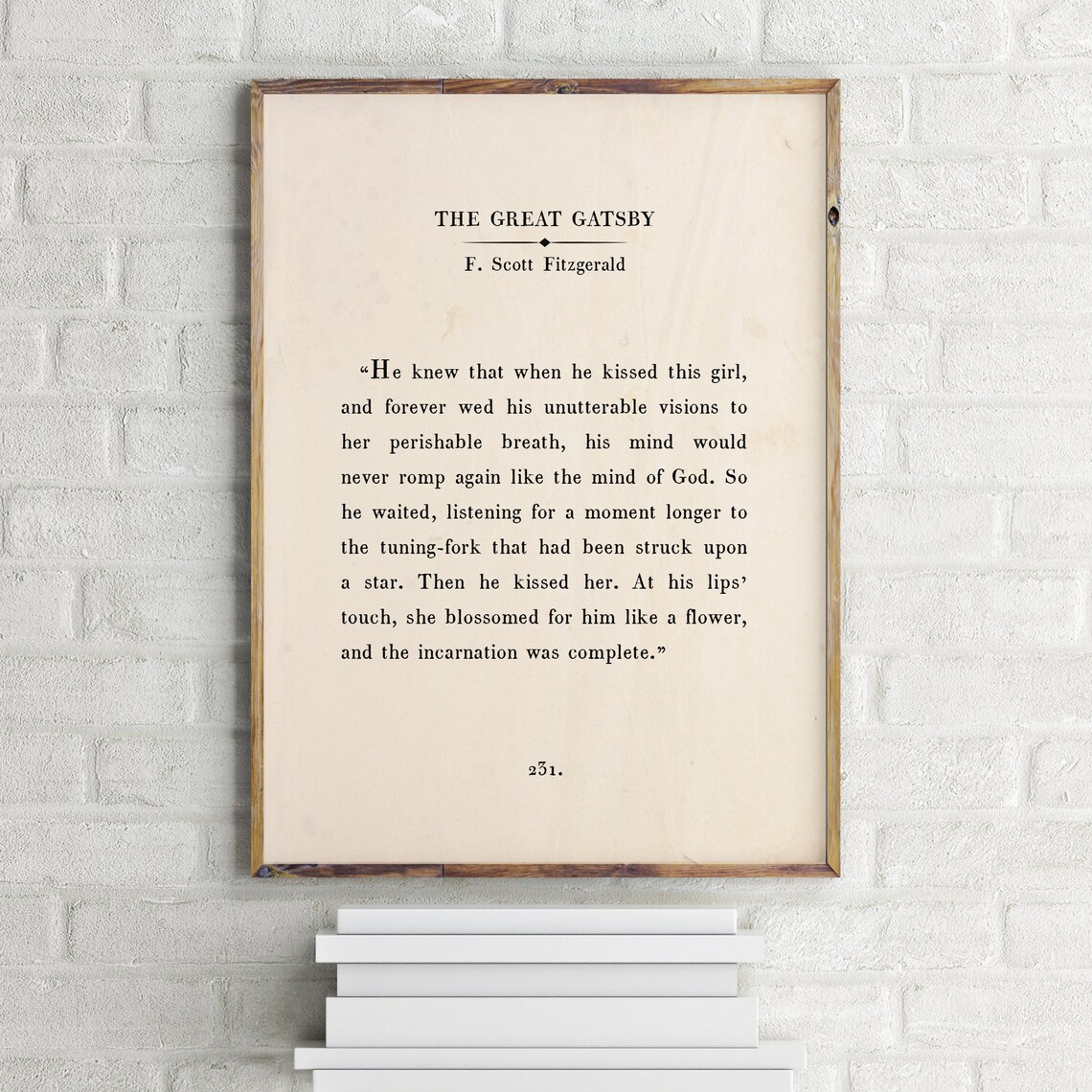 The Great Gatsby F. Scott Fitzgerald Quote Art Print - Image 2