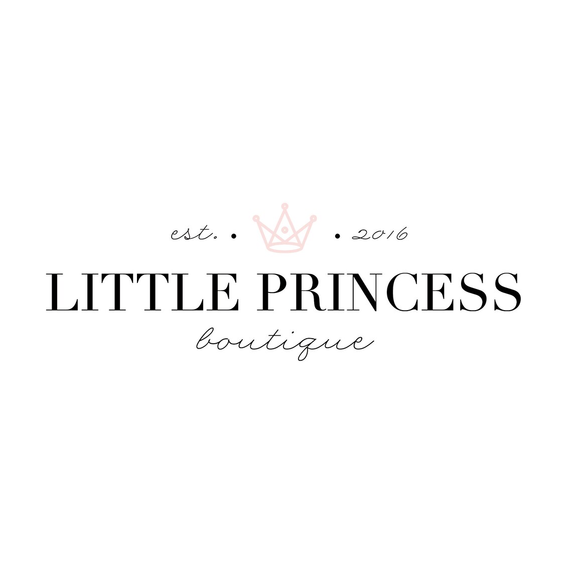 Little Princess Boutique Pink Crown Girls Est 2016 Logo Poster - Image 2