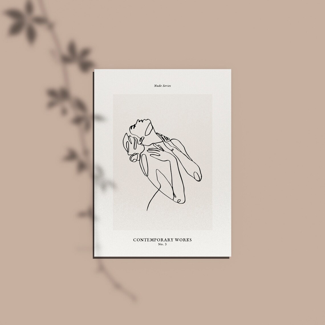 Nude Series Number 3 Single Line Woman Sketch Minimalist Art Poster - Image 2