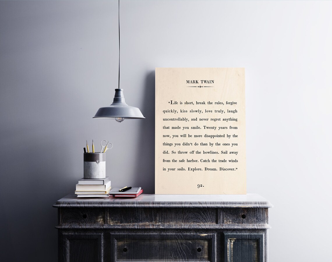 Mark Twain Quote Print, Vintage Book Page Art - Image 2