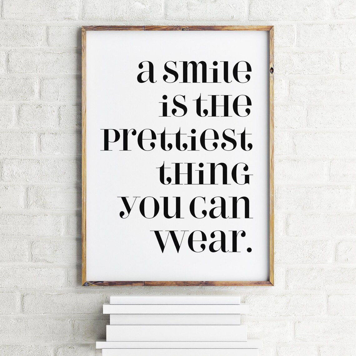 A Smile Is The Prettiest Thing You Can Wear Quote Typography Scandi Poster - Image 2
