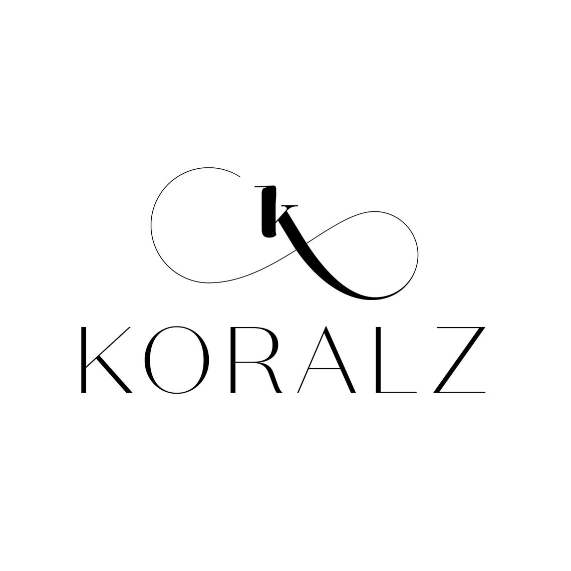 Koralz Minimal Infinity Monogram Black White Brand Logo Poster - Image 2