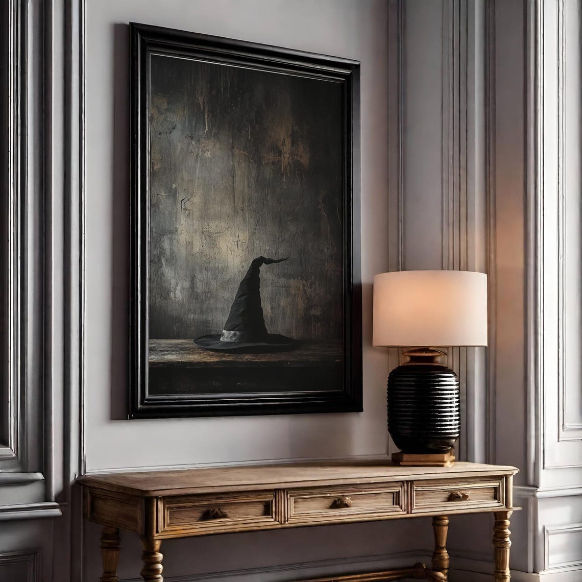 Witch Hat Dark Moody Gothic Halloween Spooky Grungy Wall Art Print - Image 2