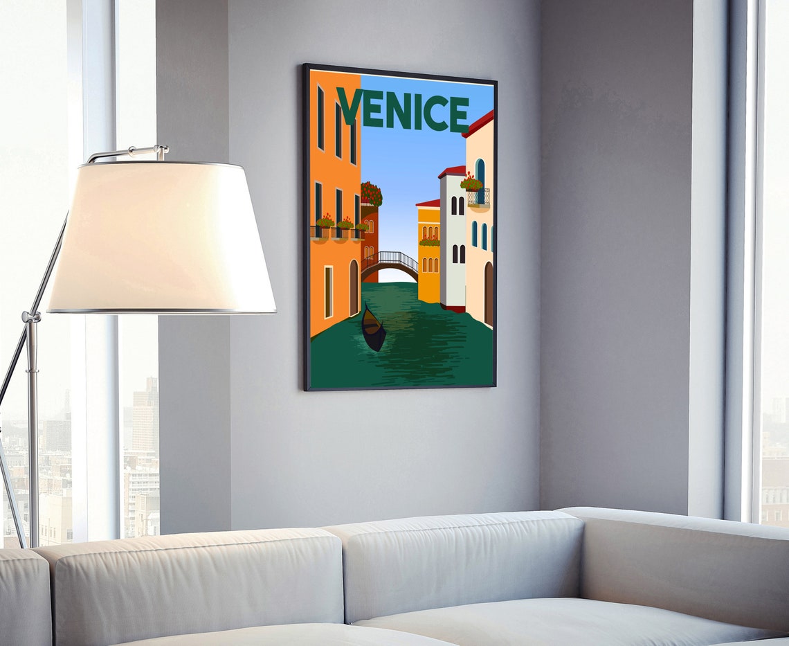 Italy Venice Travel Poster Venice Cityscape Poster Venice Landmark Poster Wall Art Home Wall Art Decoration Venice Vintage Poster Print - Image 4