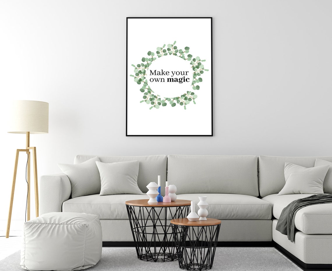 Make Your Own Magic Botanical Wreath Typography Quote Poster - Image 4