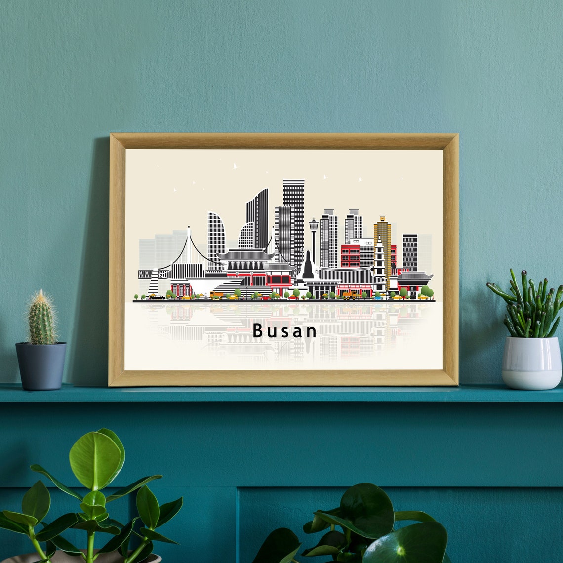 Busan South Korea Modern Skyline Illustration Cityscape Poster - Image 2