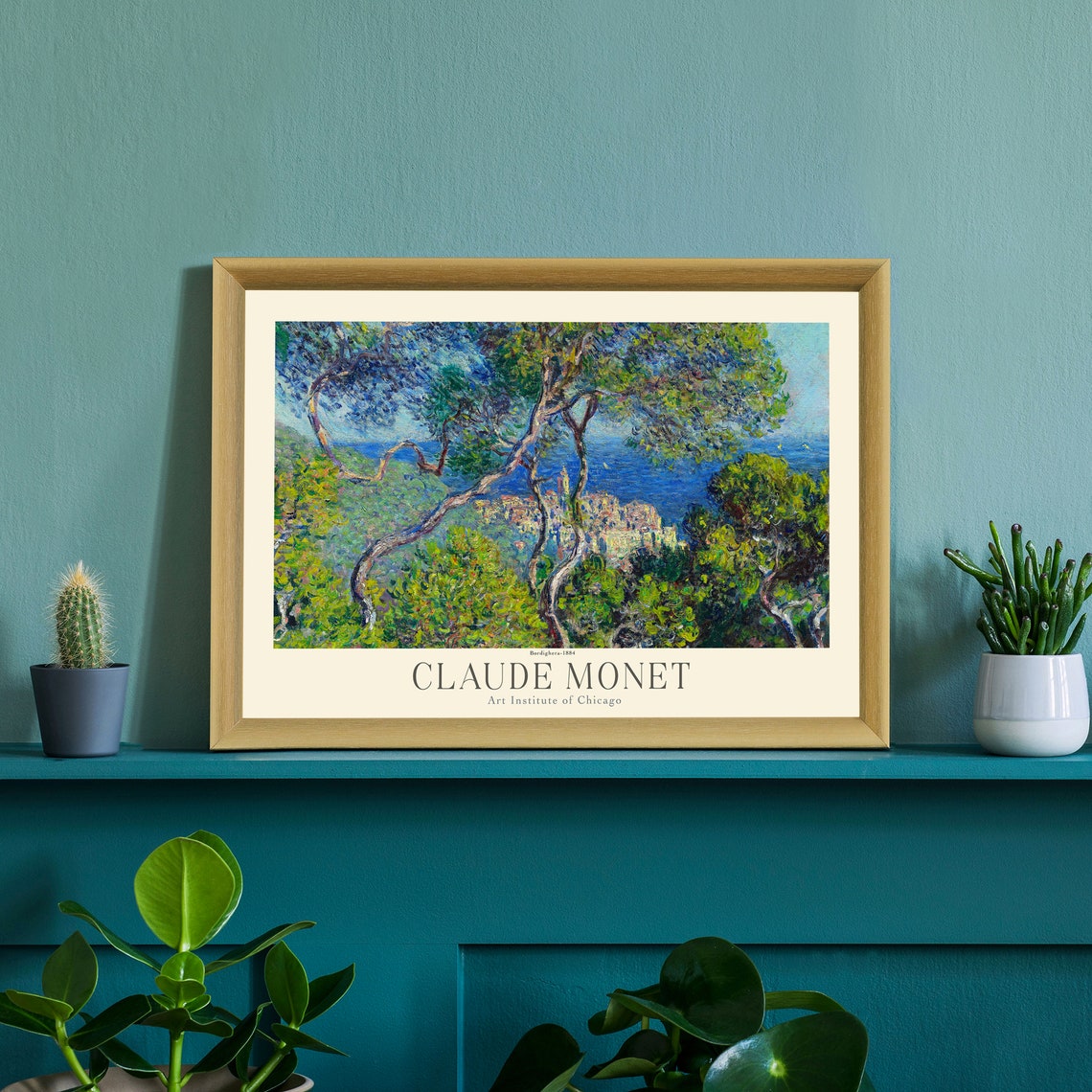Claude Monet Bordighera Coastal Exhibition Gallery Art Print - Image 3