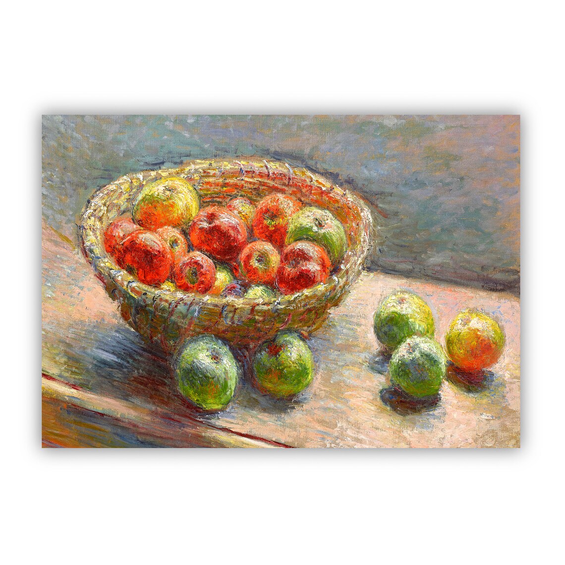 Claude Monet Basket Of Apples Red Green Fruit Still Life Art Poster - Image 3