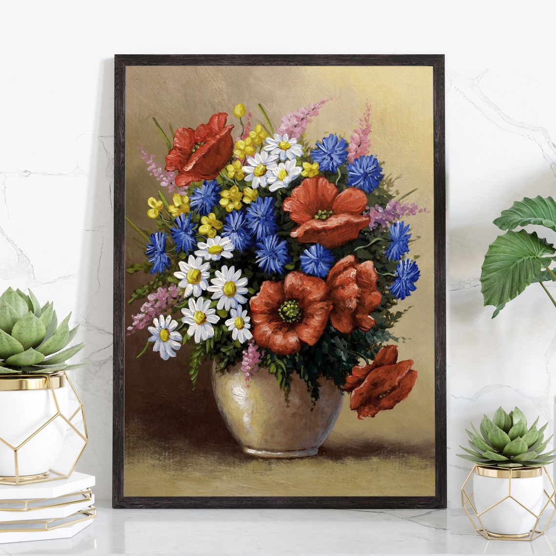 Flowers Oil Painting Flowers Still Life Poster Prints Flower Painting Prints Floral Texture Oil Painting Home Office Wall Art Decoration