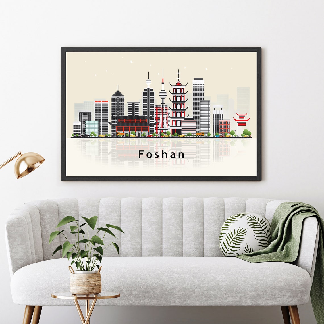 Foshan China Modern Skyline Illustration Landmarks Travel Poster - Image 3