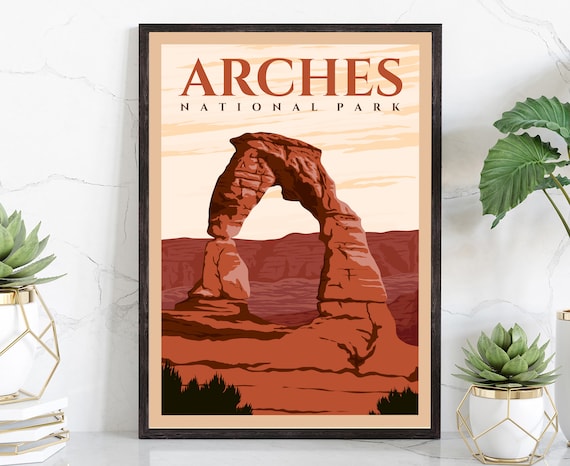 Arches National Park Delicate Arch Utah Red Rock Travel Poster