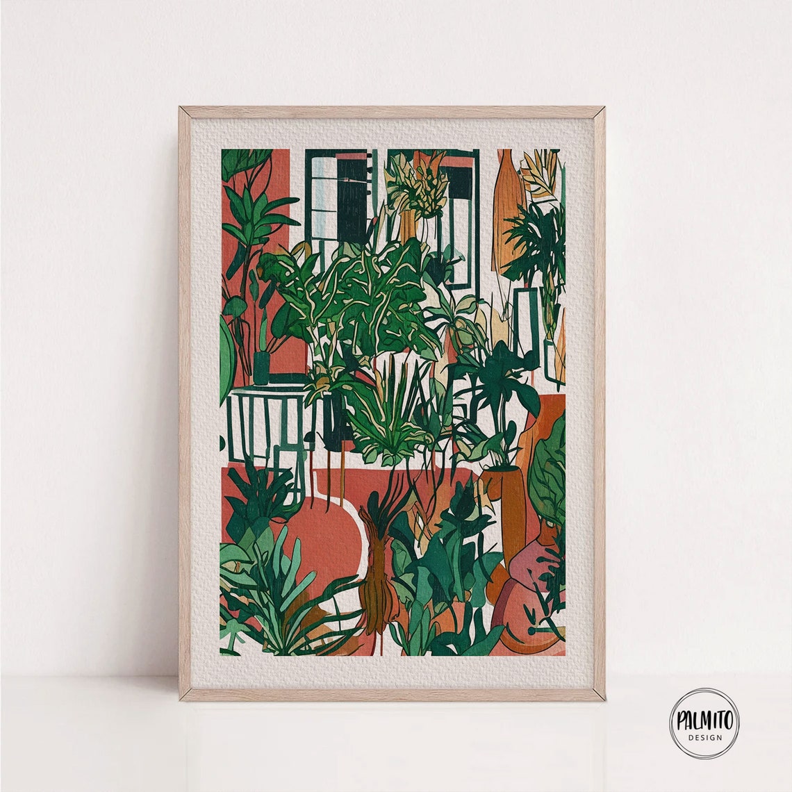 Lush Indoor Plant Collection Terracotta Botanical Art Poster