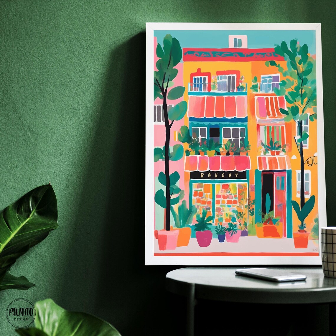 Colorful Bakery Storefront Art Print, Vibrant Facade - Image 2