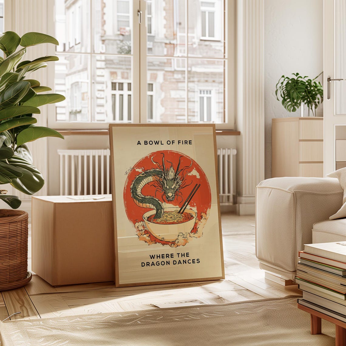 A Bowl Of Fire Where The Dragon Dances Spicy Ramen Art Poster - Image 2