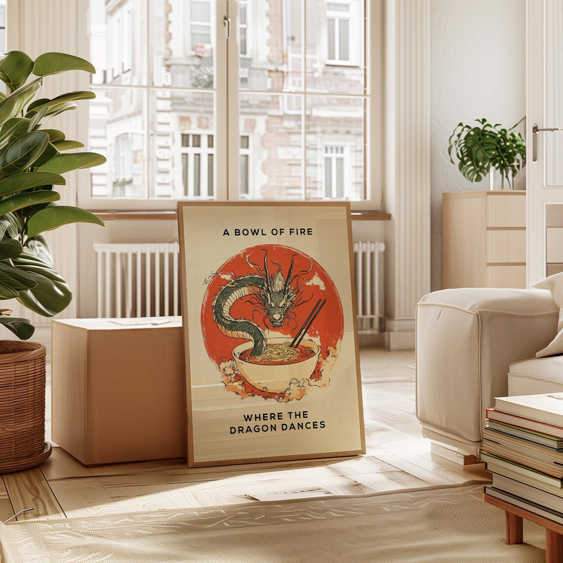 Japanese Dragon Noodles Print Japanese Retro Wall Art Japanese Poster Trendy Art Print Japanese Food Poster Japanese Kitchen Decor - Image 2