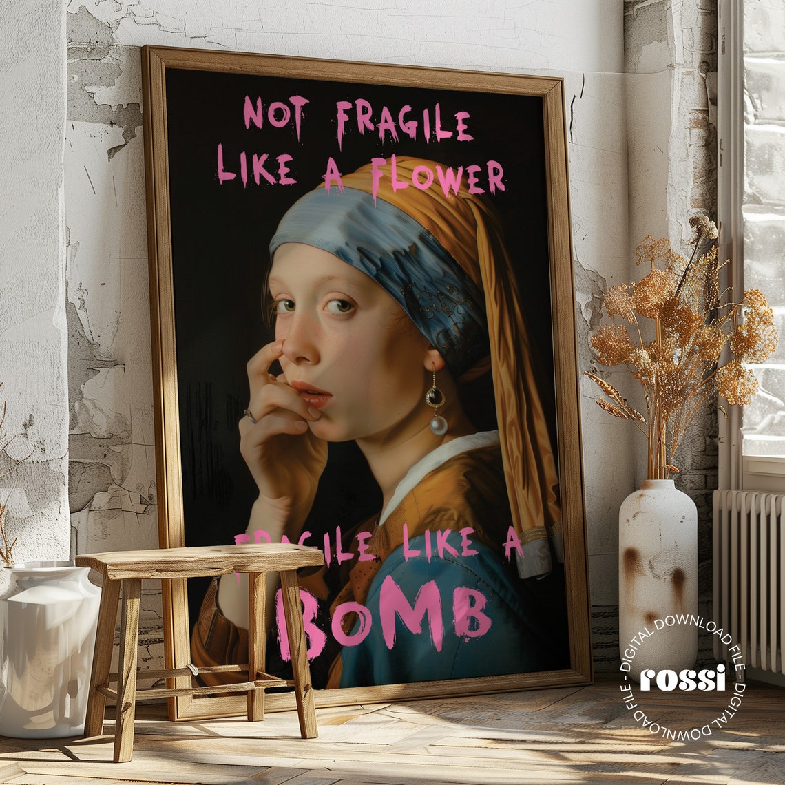 Not Fragile Like A Flower Fragile Like A Bomb Feminist Art Poster - Image 3