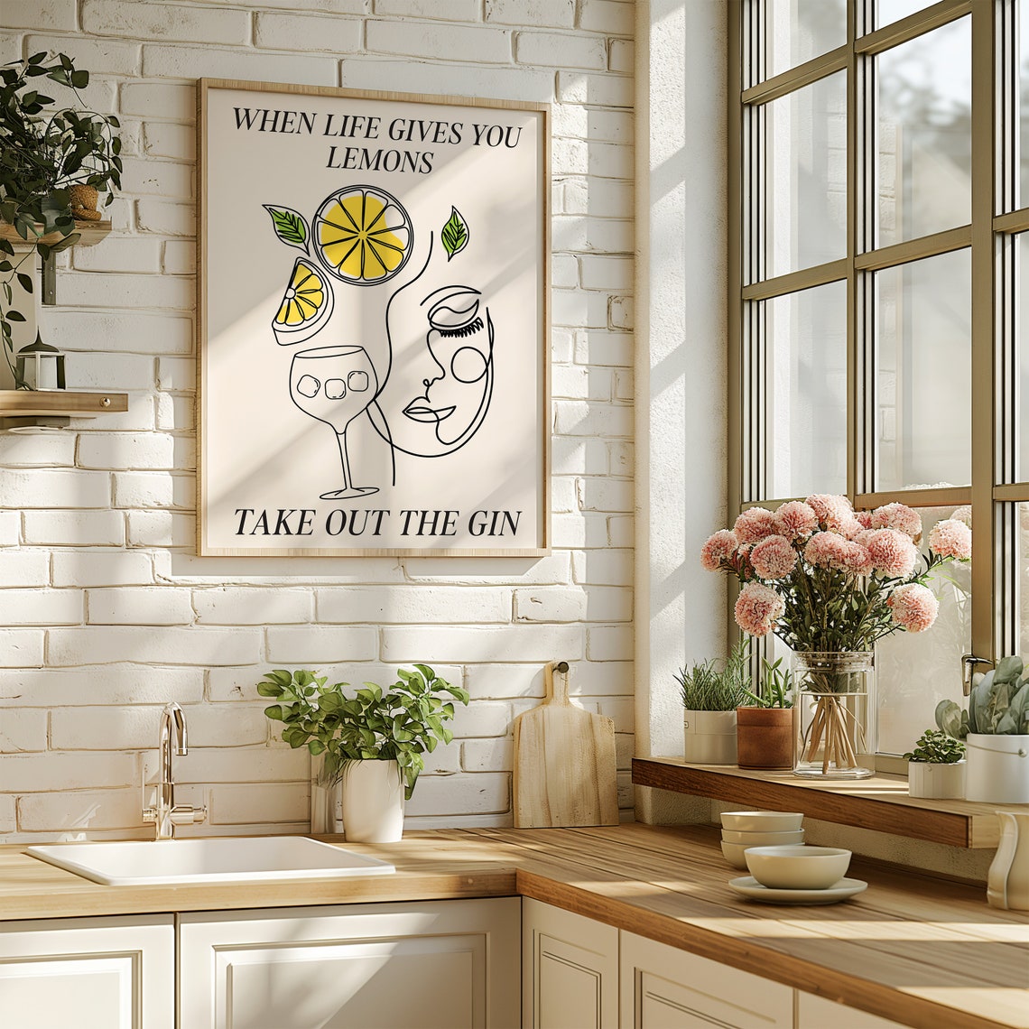 When Life Gives You Lemons Take Out The Gin Witty Quote Poster - Image 3