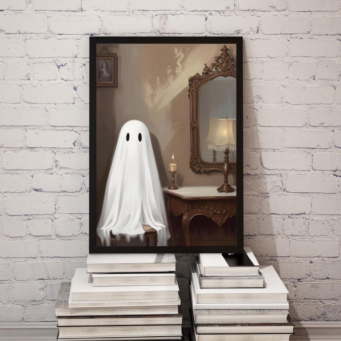 Vintage Ghost By The Dresser, Spooky Halloween Decor