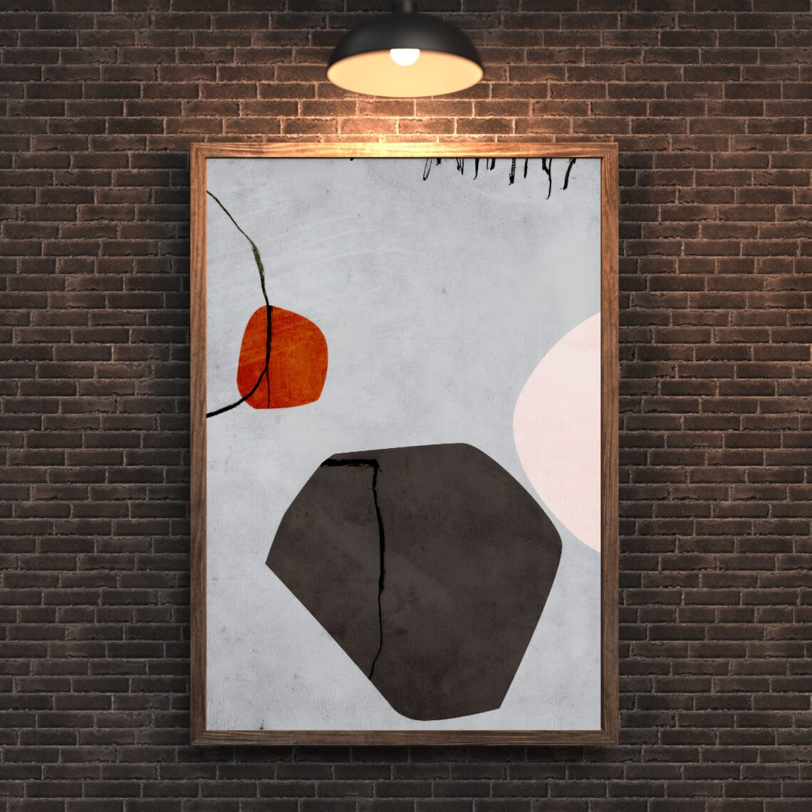 Minimalist Abstract Painting, Contemporary Living Room - Image 3