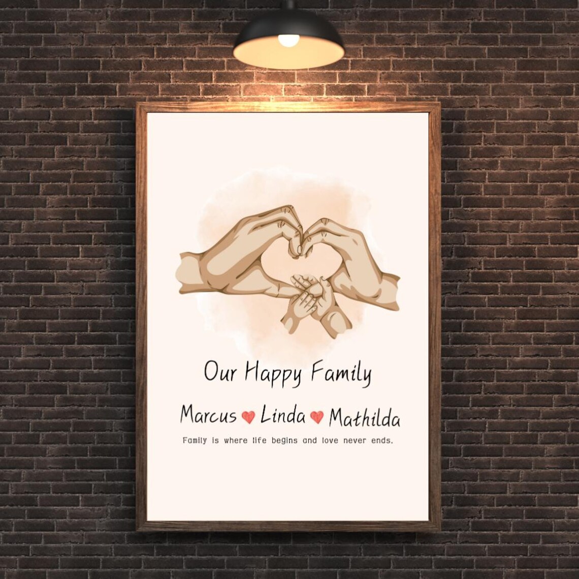 Family Hands Print, Personalized New Parents Gift - Image 3