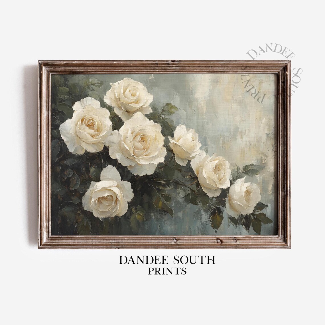 Antique White Roses Vintage Still Life Art Print
