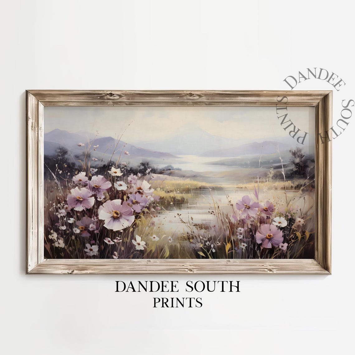 Wildflowers Landscape Tv Art For Frame Smart Spring Flowers Painting Floral Home Decor Tv015