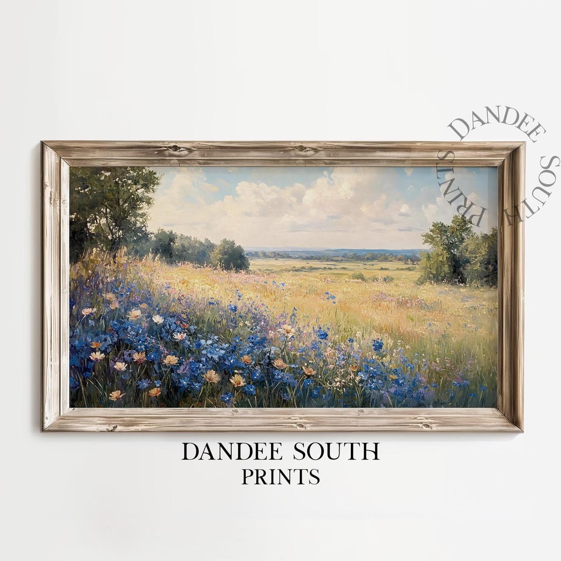 Wildflowers Landscape Tv Art For Frame Smart Spring Flowers Painting Floral Home Decor Tv028