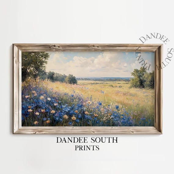 Wildflowers Landscape Tv Art For Frame Smart Spring Flowers Painting Floral Home Decor Tv028