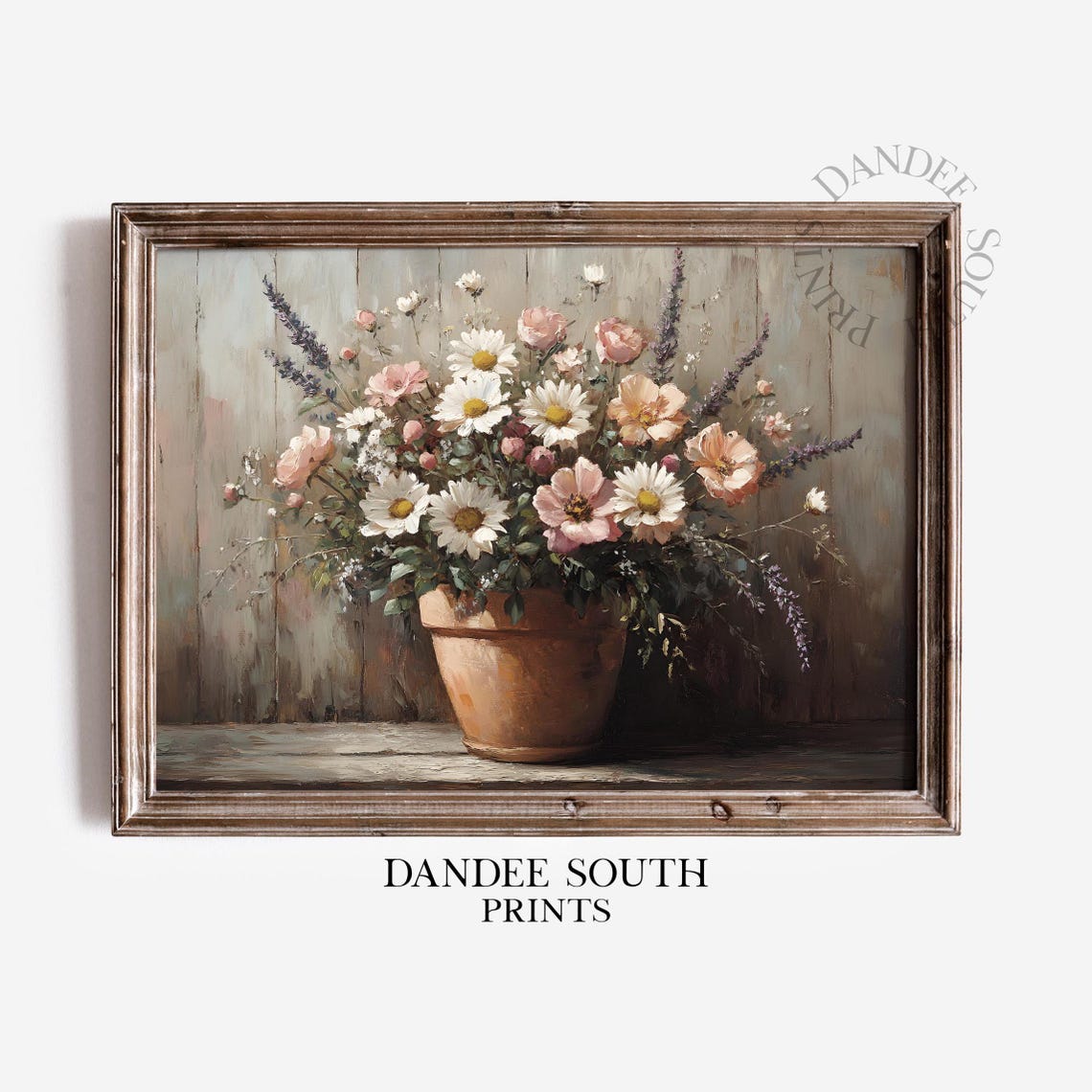 Floral Still Life Wall Art Rustic Farmhouse Decor Vintage Botanical Neutral Flowers 243