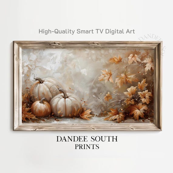 Rustic Fall Pumpkins Art For Frame Tv Smart Autumn Painting Thanksgiving Decor Display Tv072