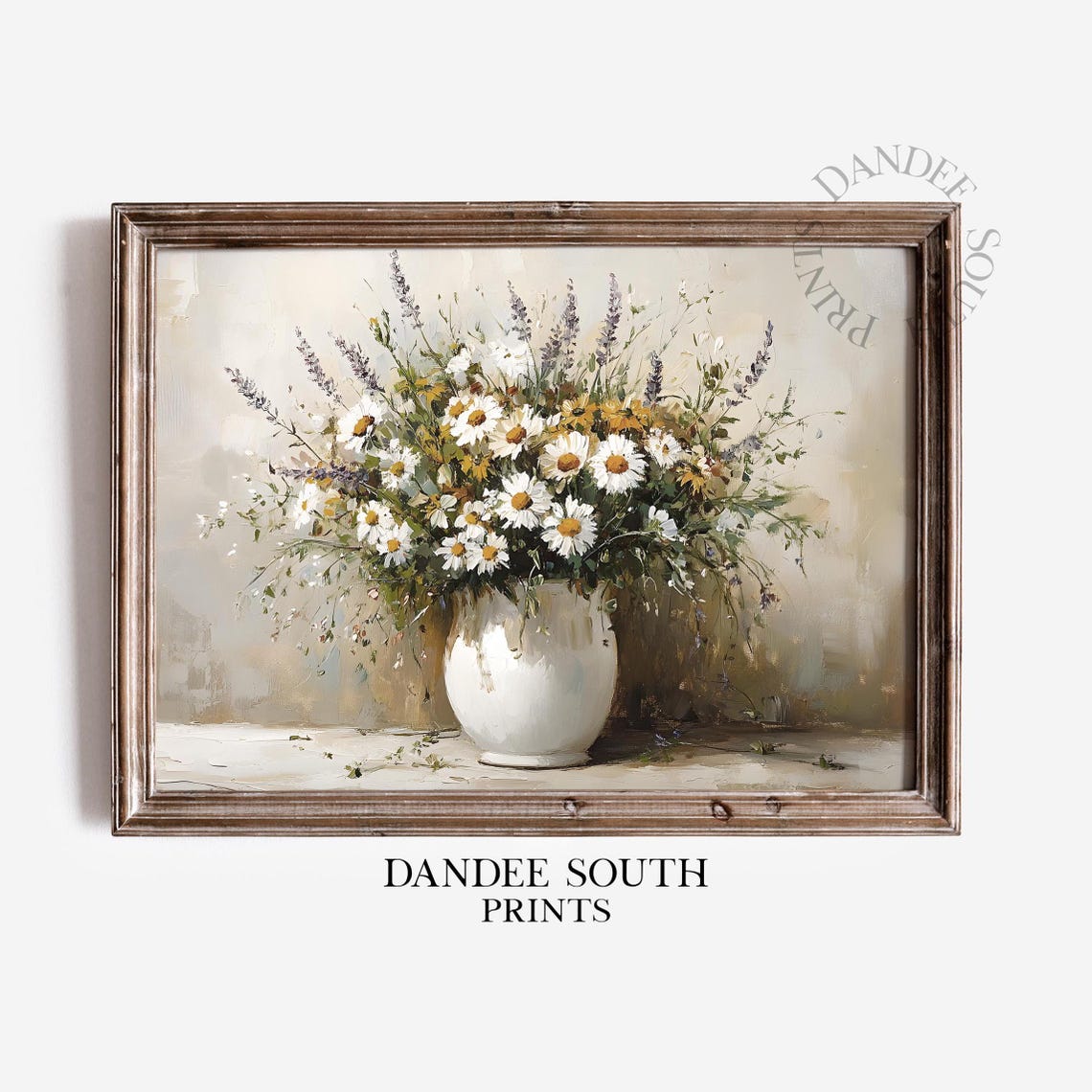 Floral Still Life Wall Art Rustic Farmhouse Decor Vintage Botanical Neutral Flowers 245