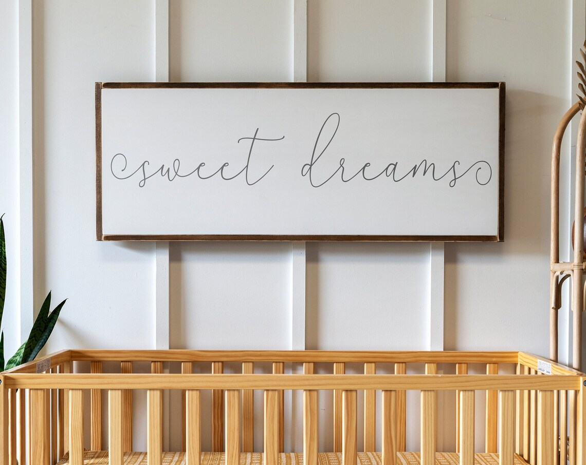 Sweet Dreams Nursery Sign, Above Crib Art Print