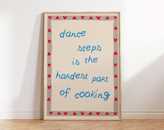 Kitchen Dance Print Quote This Kitchen Is For Dancing Funny Kitchen Disco Poster Cute Cooking Funky Kitchen Aesthetic
