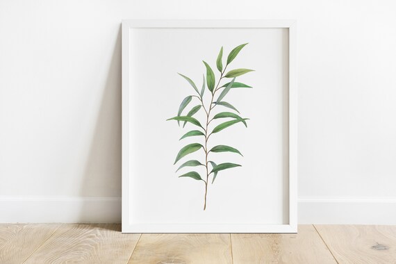 Watercolor Eucalyptus Print Greenery Botanical Wall Art