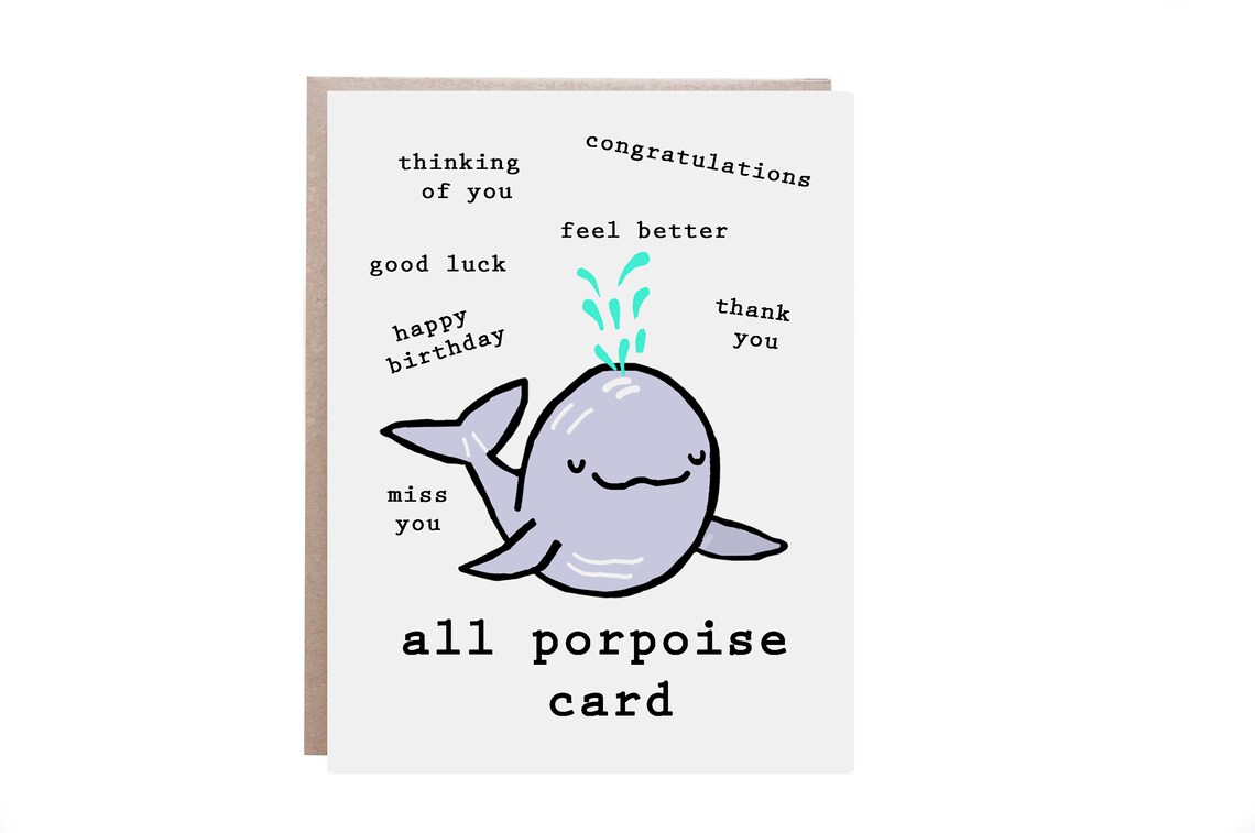 Funny Porpoise Card, Humorous All-Purpose Card