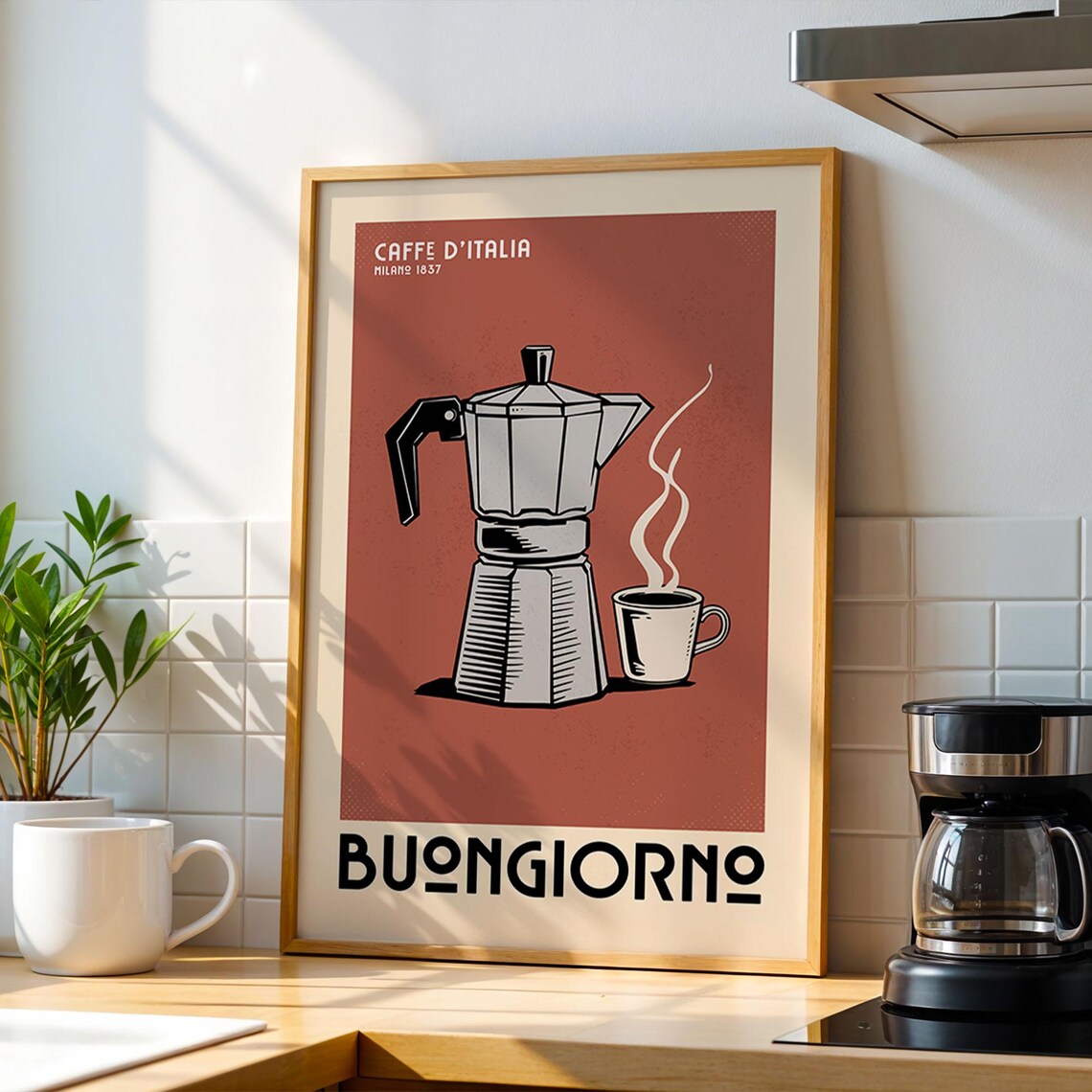 Italian Espresso Maker Vintage Coffee Art Print