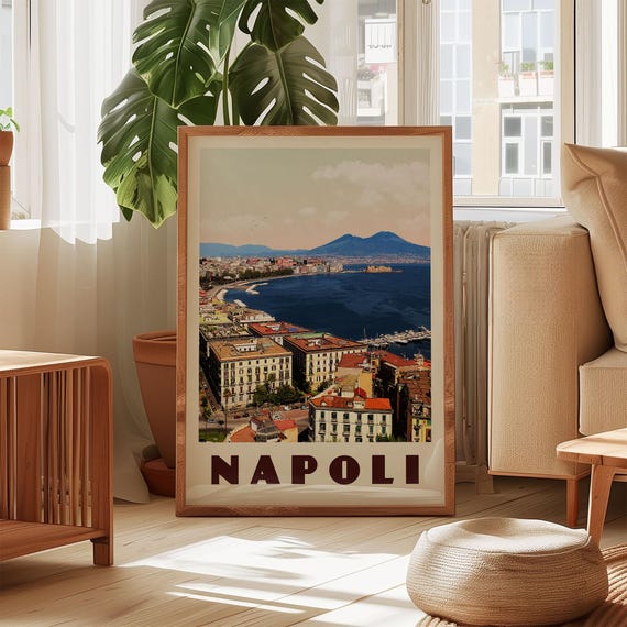 Naples Italy Travel Poster, Napoli Wall Art Decor
