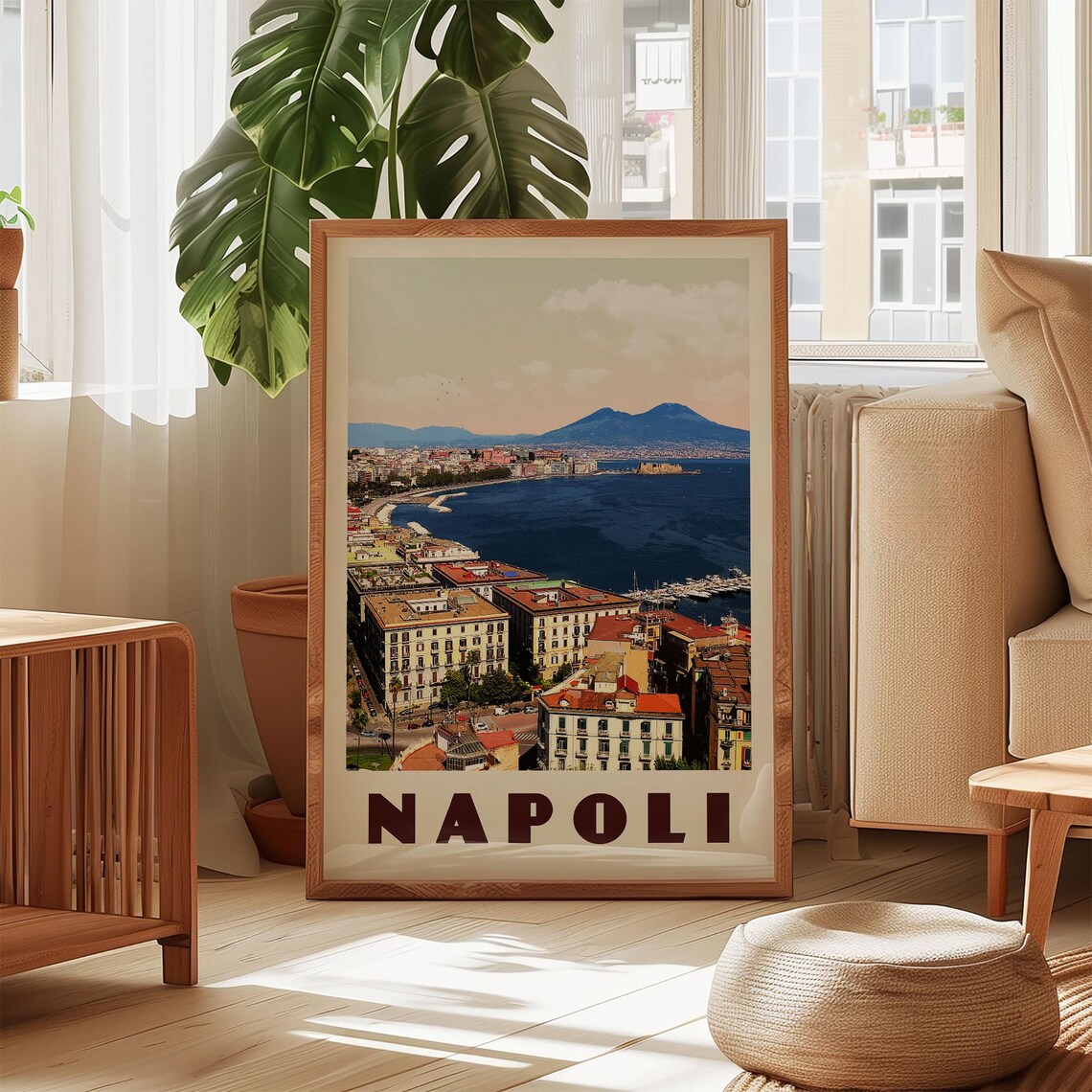 Naples Italy Travel Poster, Napoli Wall Art Decor