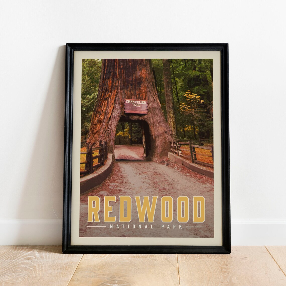 Redwood National Park Vintage Travel Poster