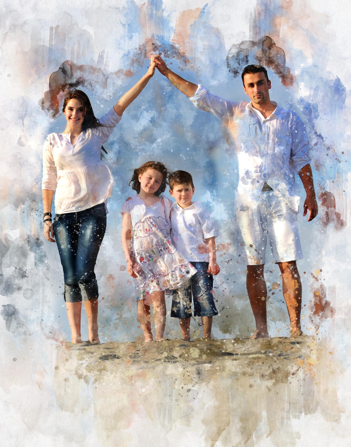 Custom Family Portrait Painting Minimalist Family Painting Custom Family Drawing Family Portrait Family Print Personalized Portrait - Image 3