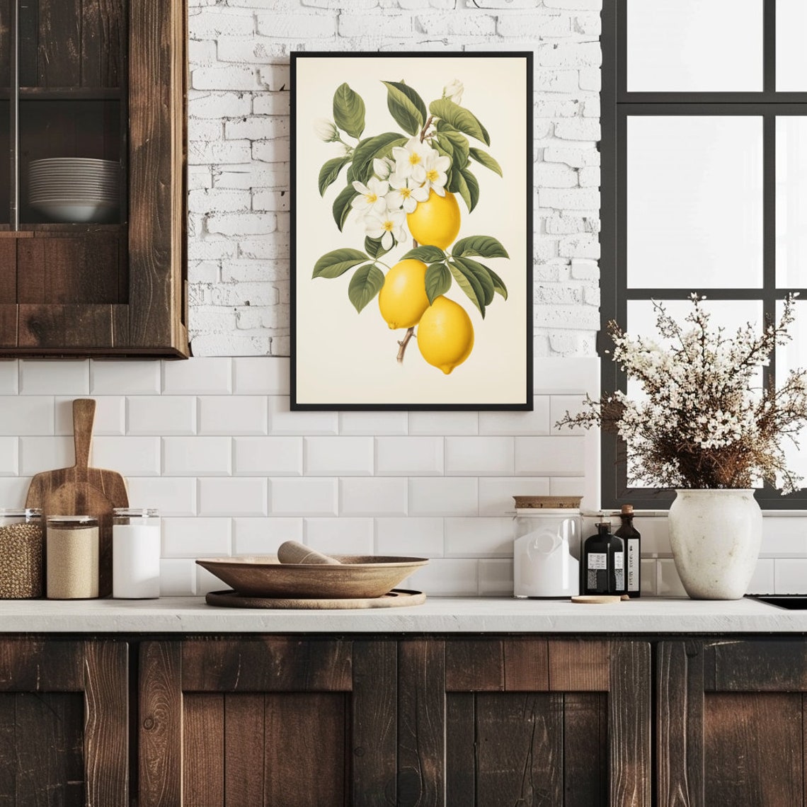 Vintage Lemons Poster, Retro Citrus Kitchen Art - Image 5